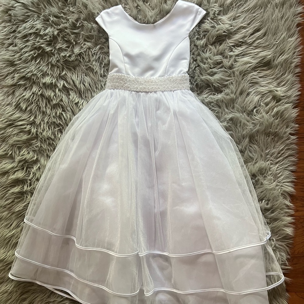Girls white formal dress